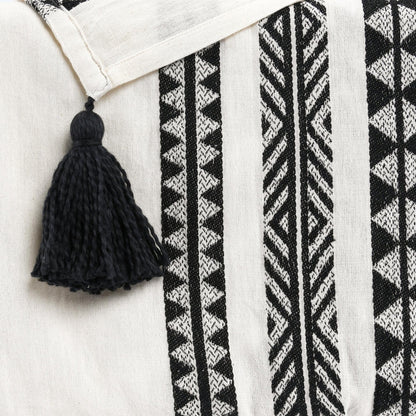 Black/Ivory 100% Cotton Blankets & Throw TC Endora Throw Collection