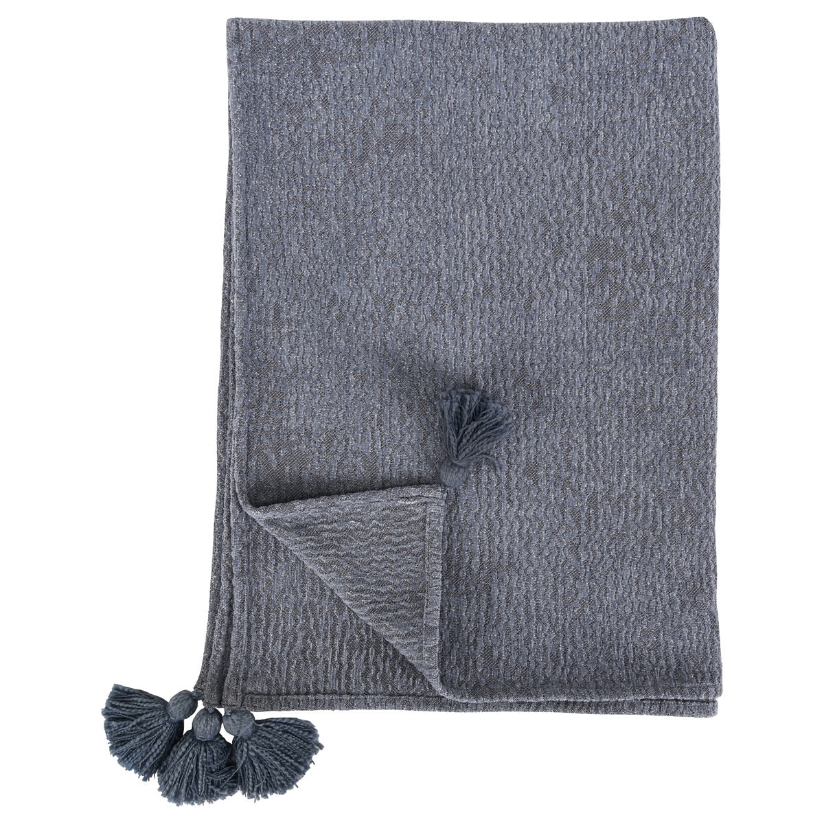 Saltwater Blue 100% Cotton Blankets & Throw TC Carmela 50x70 Throw Collection