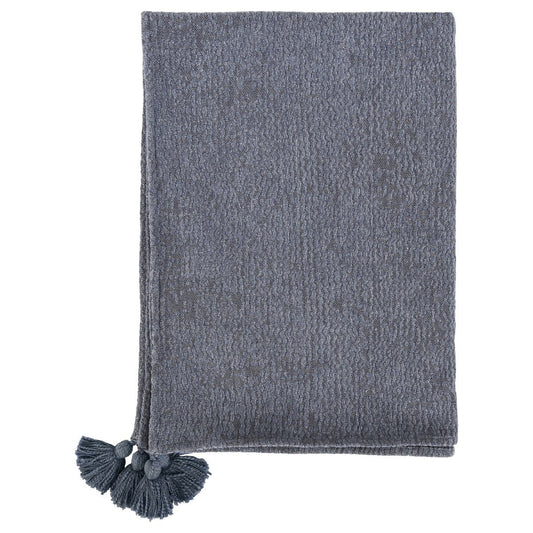Saltwater Blue 100% Cotton Blankets & Throw TC Carmela 50x70 Throw Collection