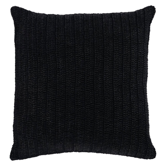 Black 100% Belgian Flax Linen Solid SLD Macie 22x22 Collection