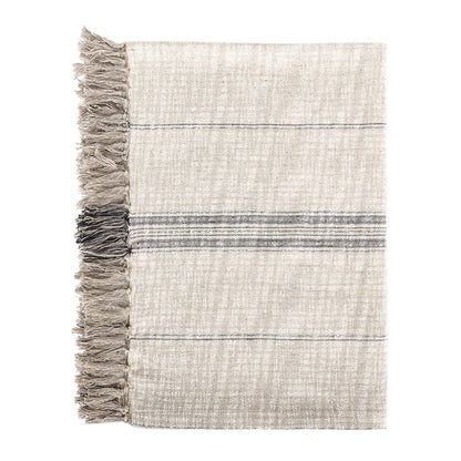 Natural/Black 60% Cotton/40% Linen Blankets & Throw TC Ria Throw 50x70 Collection