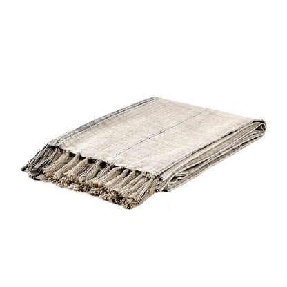 Natural/Black 60% Cotton/40% Linen Blankets & Throw TC Ria Throw 50x70 Collection