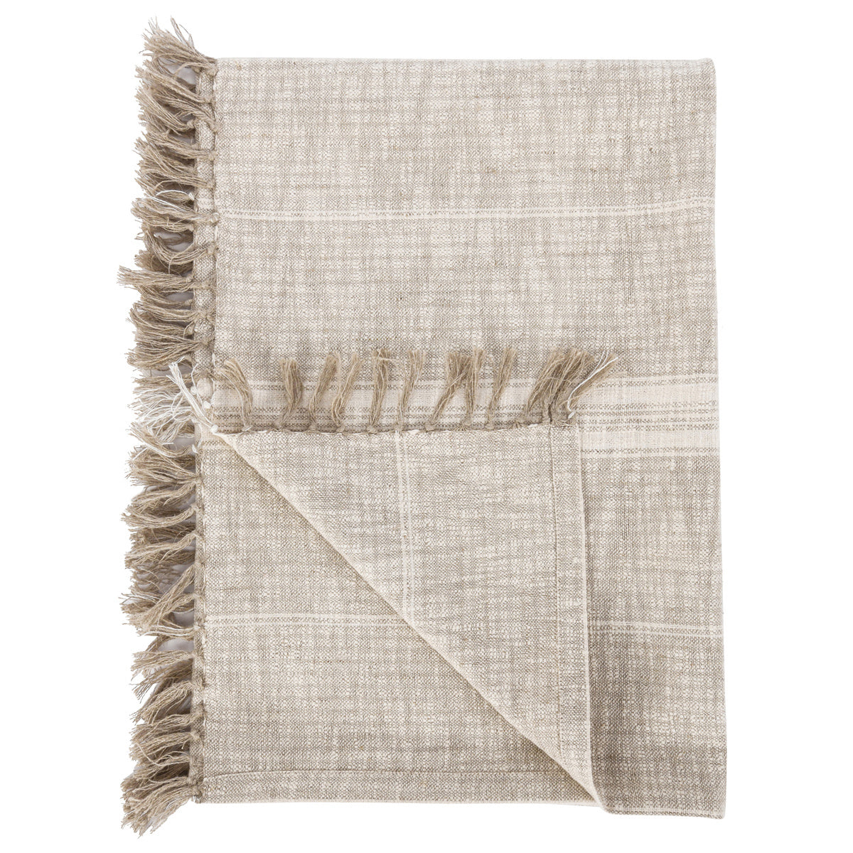 Natural/Ivory 60% Cotton/40% Linen Blankets & Throw TC Ria Throw 50x70 Collection