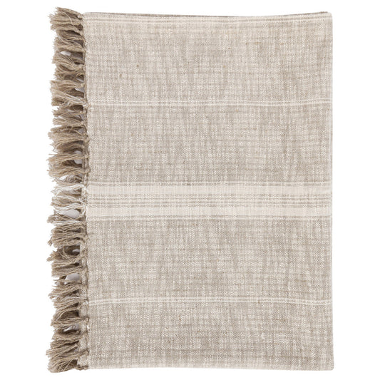 Natural/Ivory 60% Cotton/40% Linen Blankets & Throw TC Ria Throw 50x70 Collection