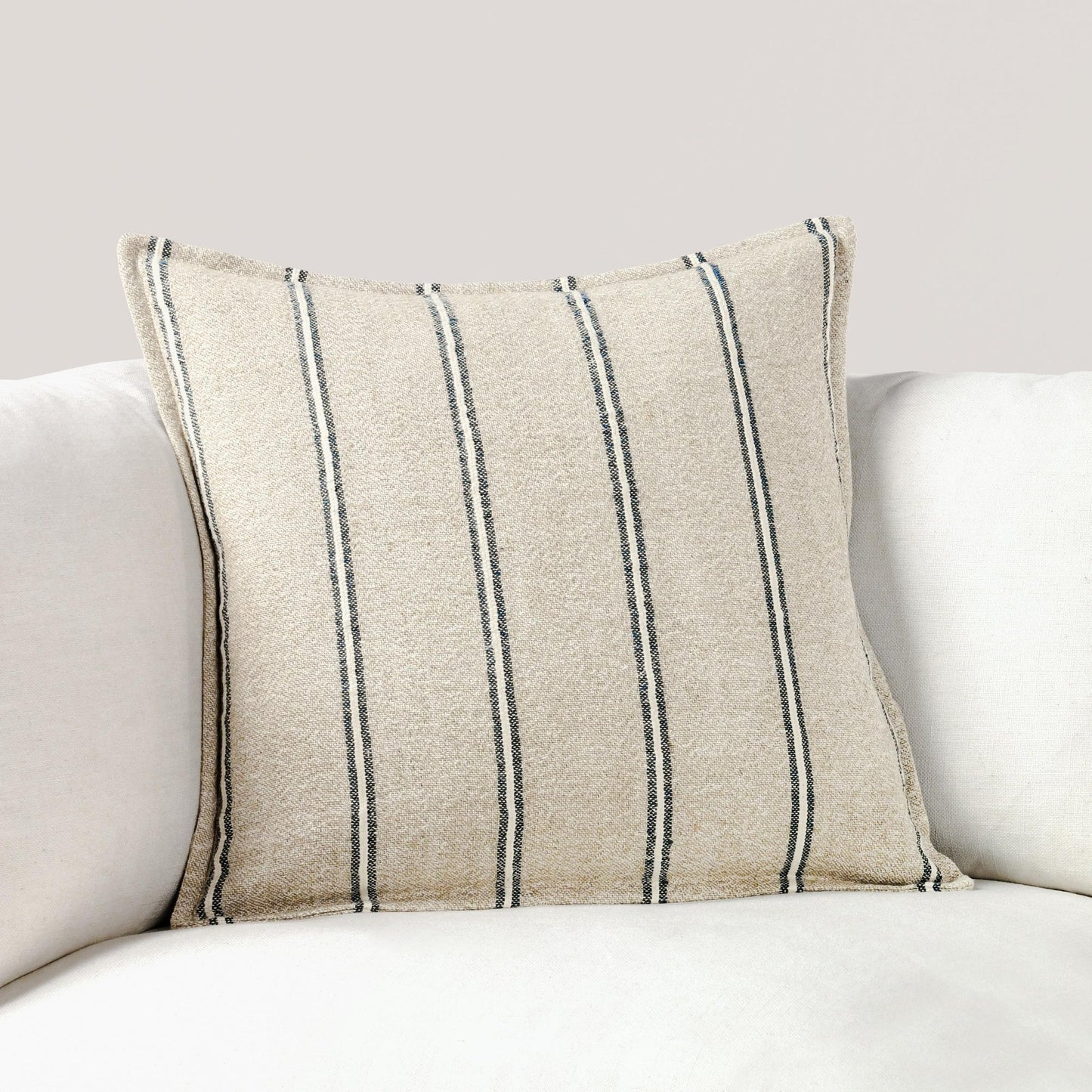 Natural/Blue 70% Linen/ 30% Cotton Pattern CP Delgada Multiple Sizes Collection
