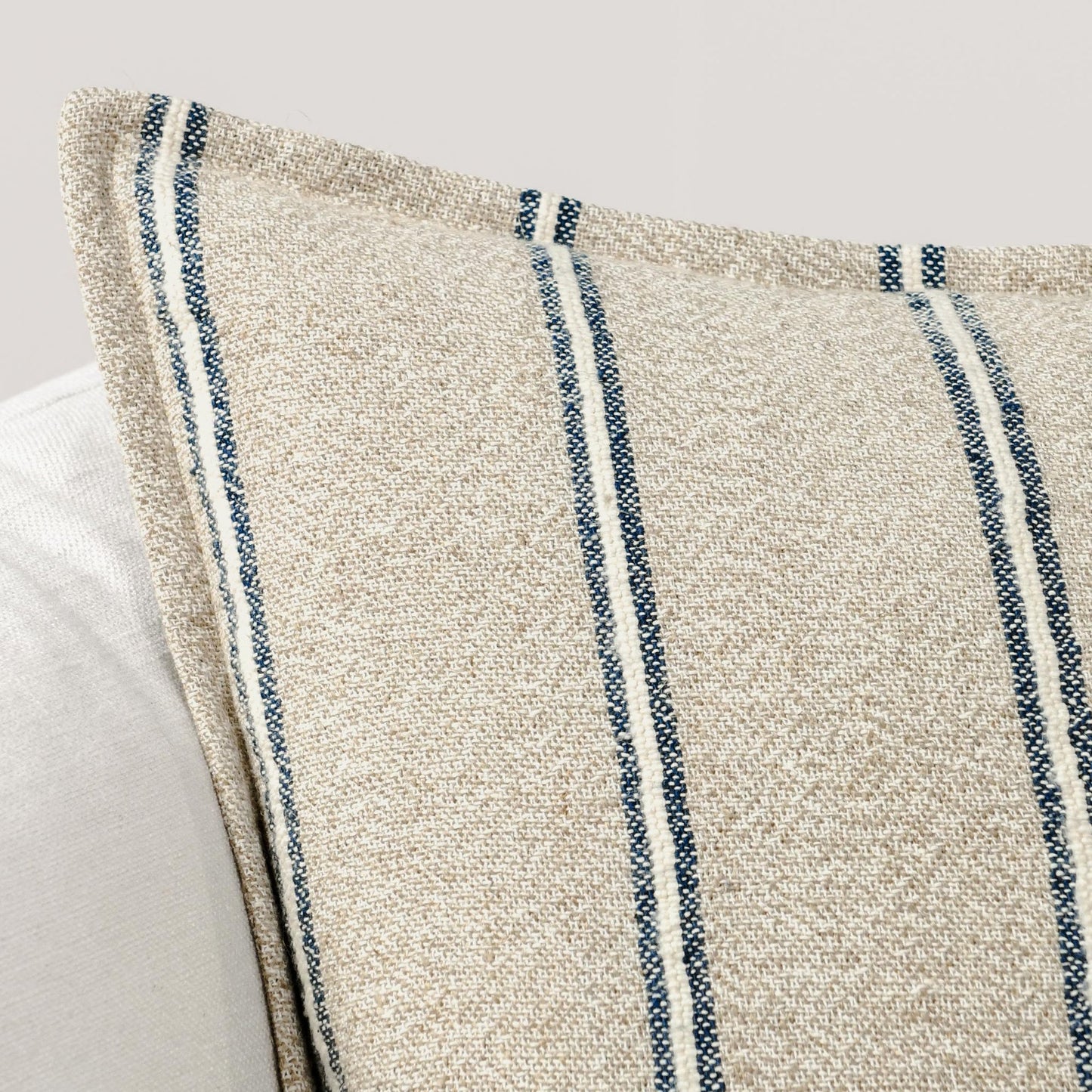 Natural/Blue 70% Linen/ 30% Cotton Pattern CP Delgada Multiple Sizes Collection