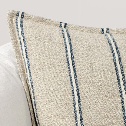 Natural/Blue 70% Linen/ 30% Cotton Pattern CP Delgada Multiple Sizes Collection