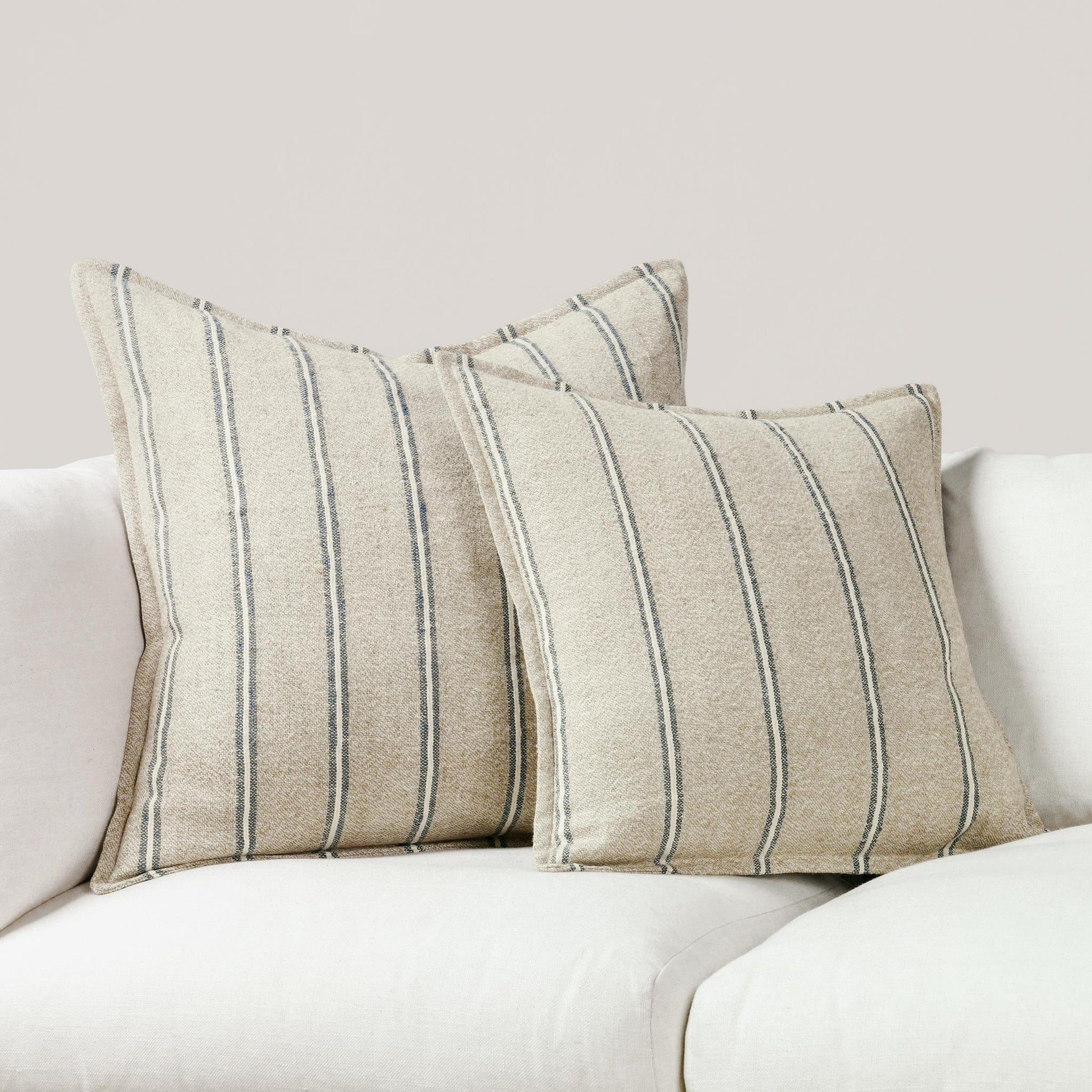 Natural/Blue 70% Linen/ 30% Cotton Pattern CP Delgada Multiple Sizes Collection