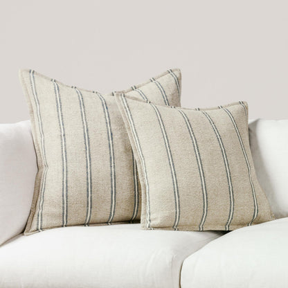 Natural/Blue 70% Linen/ 30% Cotton Pattern CP Delgada Multiple Sizes Collection