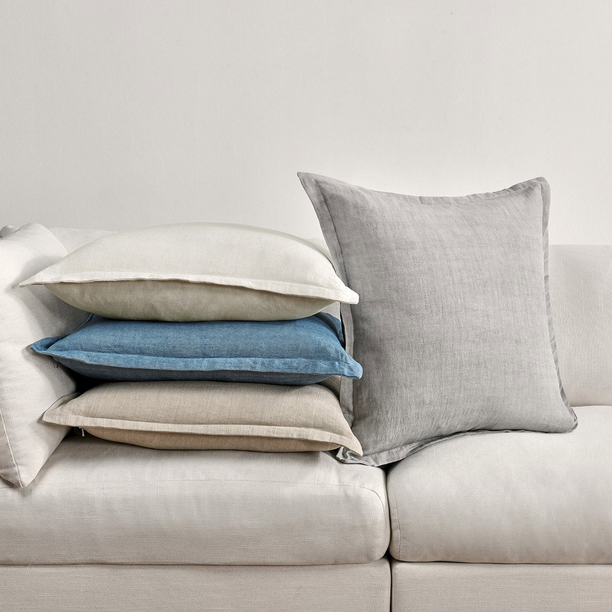 Ivory 100% Belgian Flax Linen Solid SLD Solstice 22x22 Collection