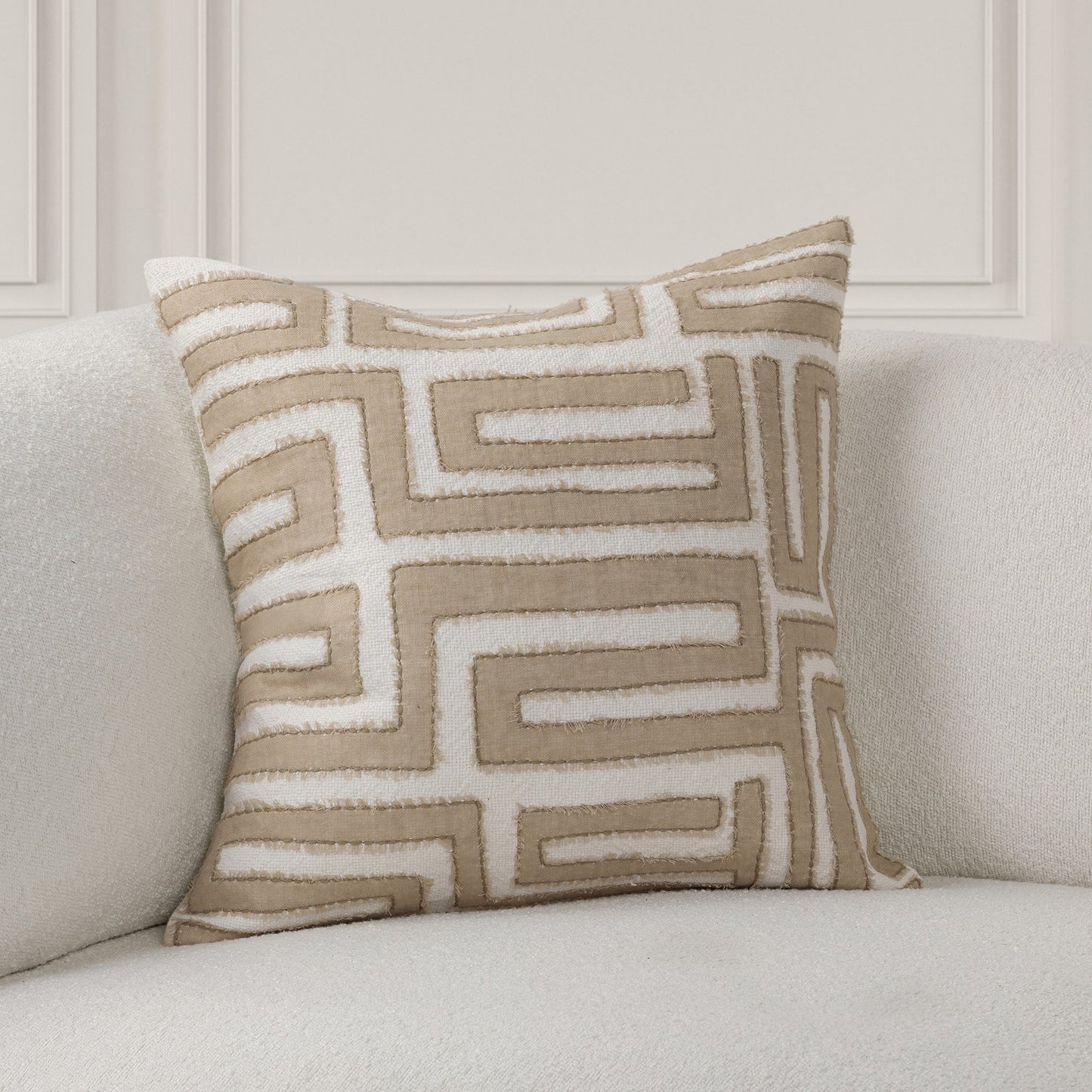 Natural/Ivory 60% Cotton/40% Linen Pattern VC Mateo 22X22 Collection