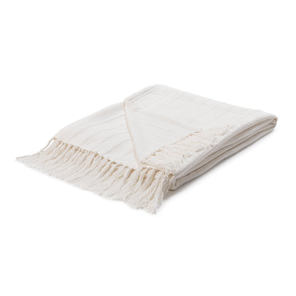 White 50% Cotton/50% Viscose Blankets & Throw TC Hunter 50x70 Throw Collection