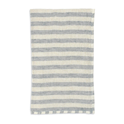 Ivory/Blue 100% Linen Blankets & Throw TC Cyprus 50x70 Throw Collection