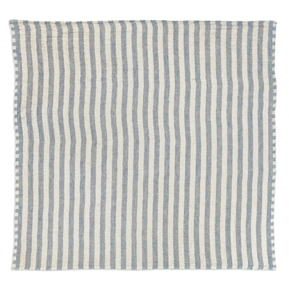Ivory/Blue 100% Linen Blankets & Throw TC Cyprus 50x70 Throw Collection