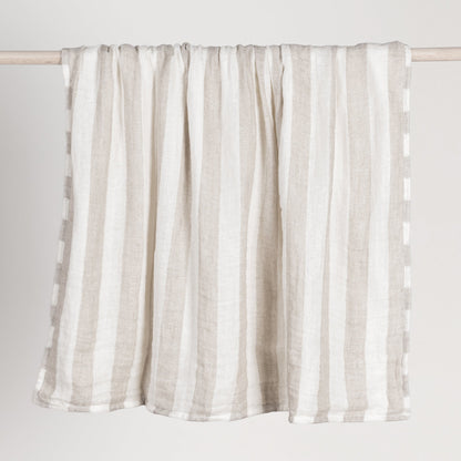 Ivory/Natural 100% Linen Blankets & Throw TC Atwater 50x70 Throw Collection