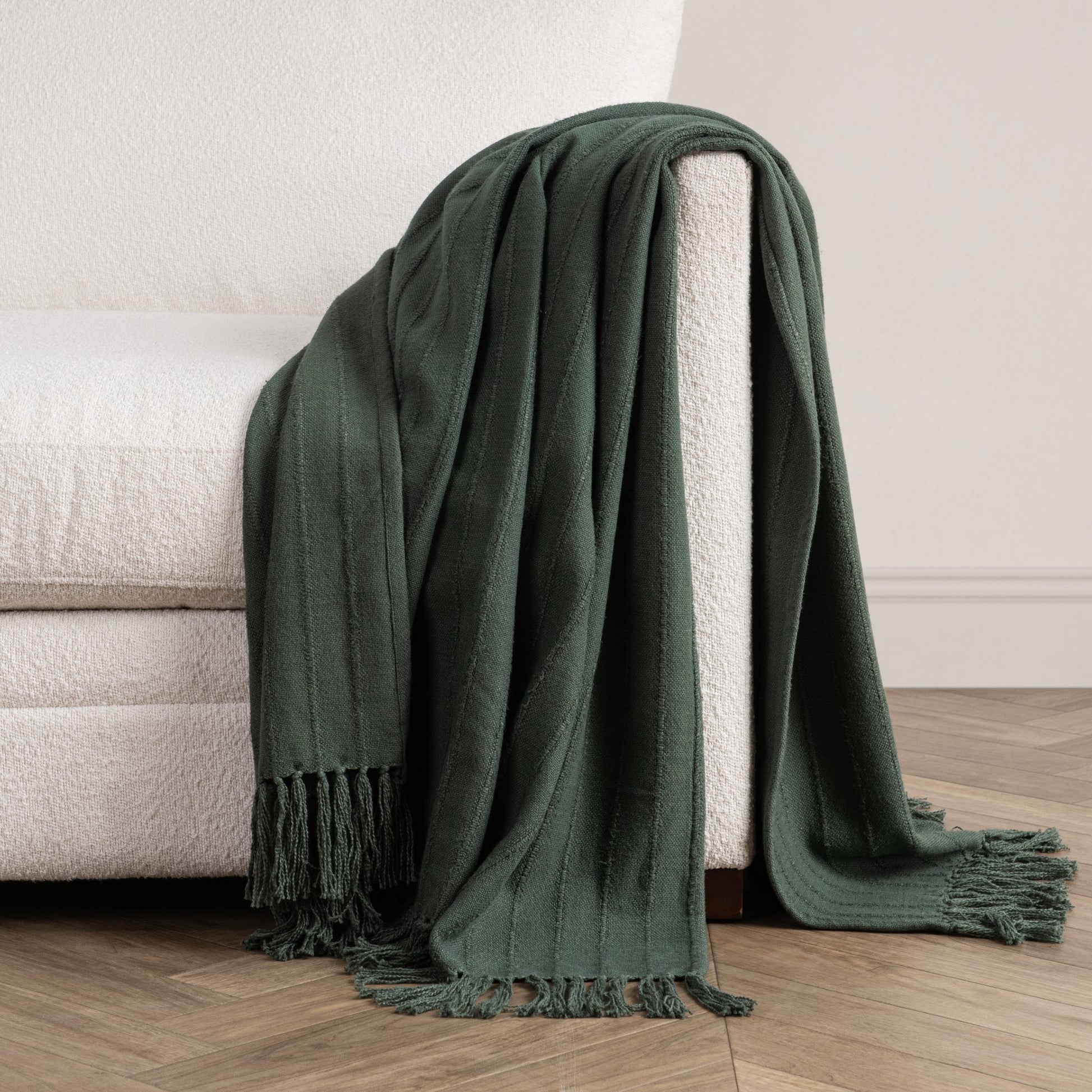 Forest Green 50% Cotton/50% Viscose Blankets & Throw TC Hunter 50x70 Throw Collection