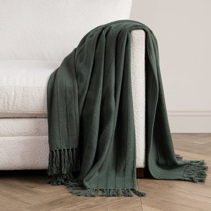 Forest Green 50% Cotton/50% Viscose Blankets & Throw TC Hunter 50x70 Throw Collection