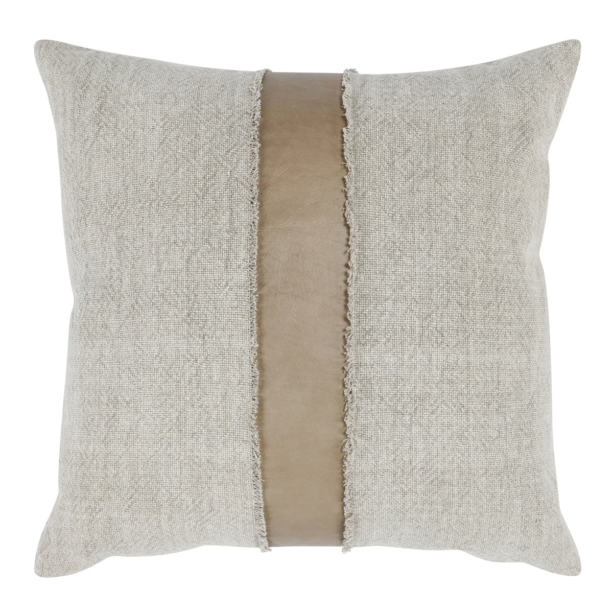 Taupe/Natural Cotton/Linen/Leather Pattern VC Steam 26x26 Collection