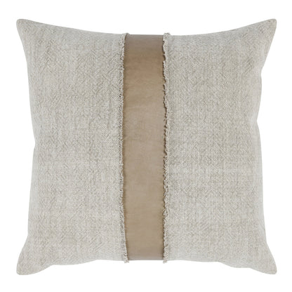 Taupe/Natural Cotton/Linen/Leather Pattern VC Steam 26x26 Collection