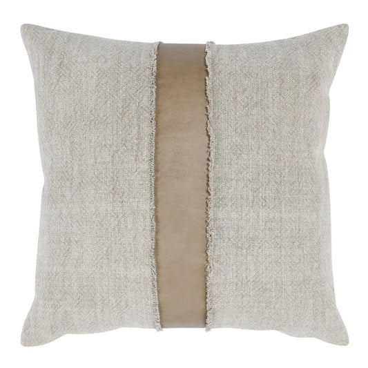Taupe/Natural Cotton/Linen/Leather Pattern VC Steam 26x26 Collection