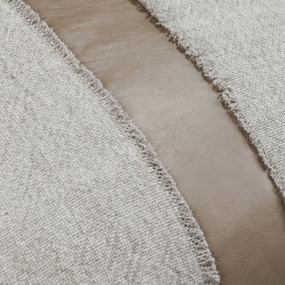Taupe/Natural Cotton/Linen/Leather Pattern VC Steam 26x26 Collection