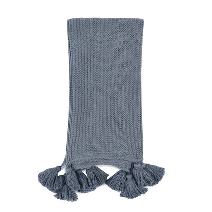 Sea Fog Blue 100% Cotton Blankets & Throw TC Veda 50x70 Throw Collection