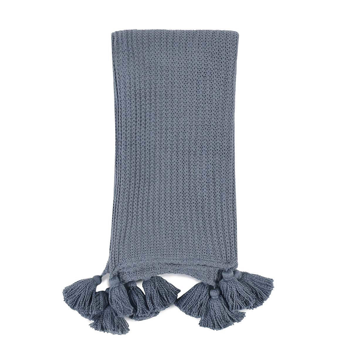 Sea Fog Blue 100% Cotton Blankets & Throw TC Veda 50x70 Throw Collection