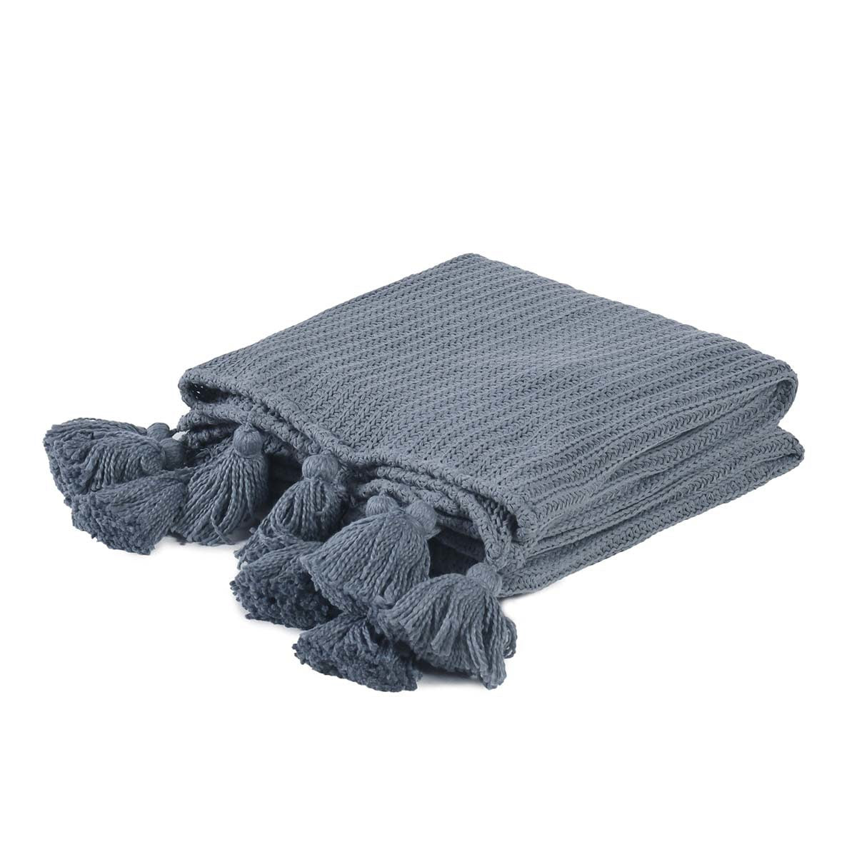Sea Fog Blue 100% Cotton Blankets & Throw TC Veda 50x70 Throw Collection