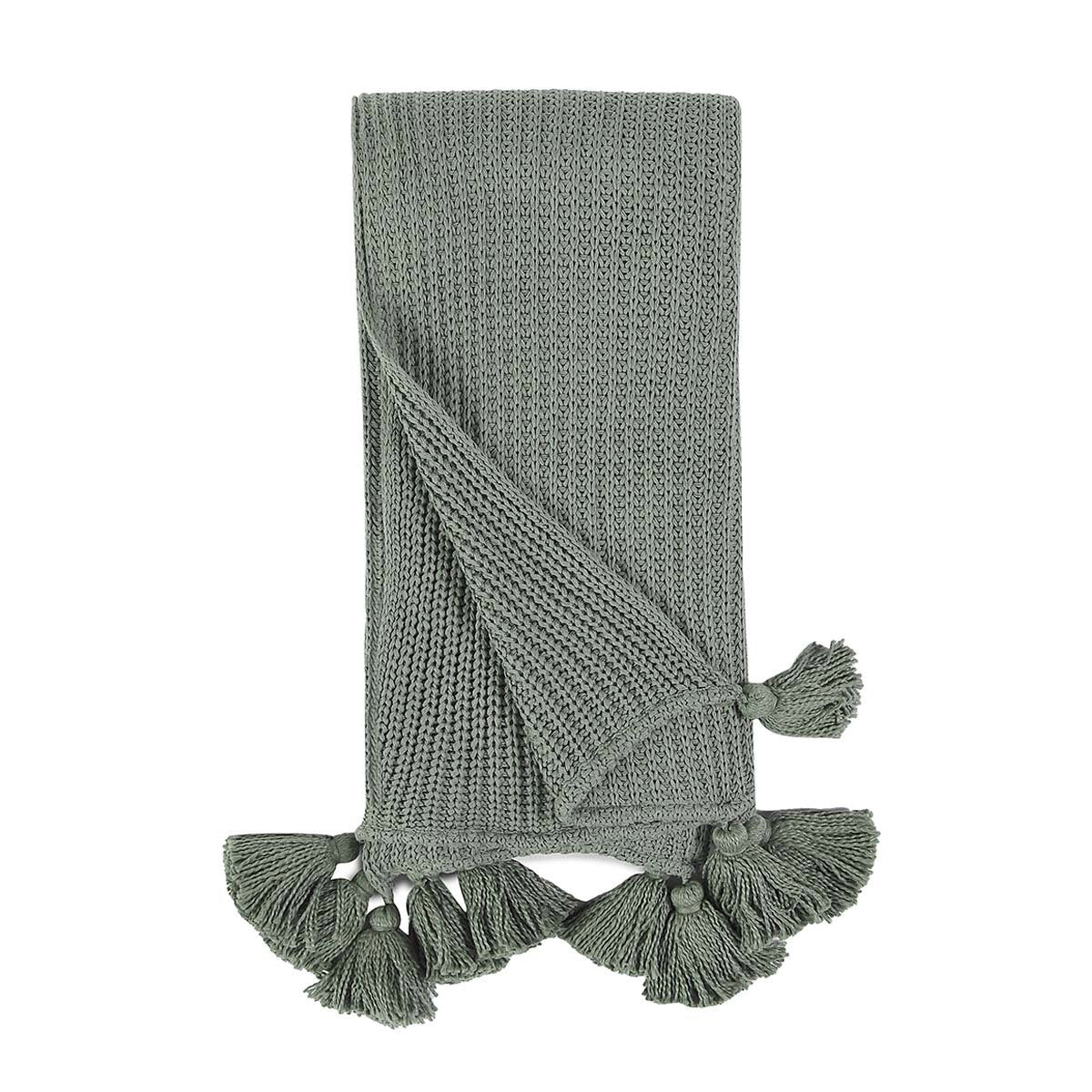 Sage 100% Cotton Blankets & Throw TC Veda 50x70 Throw Collection
