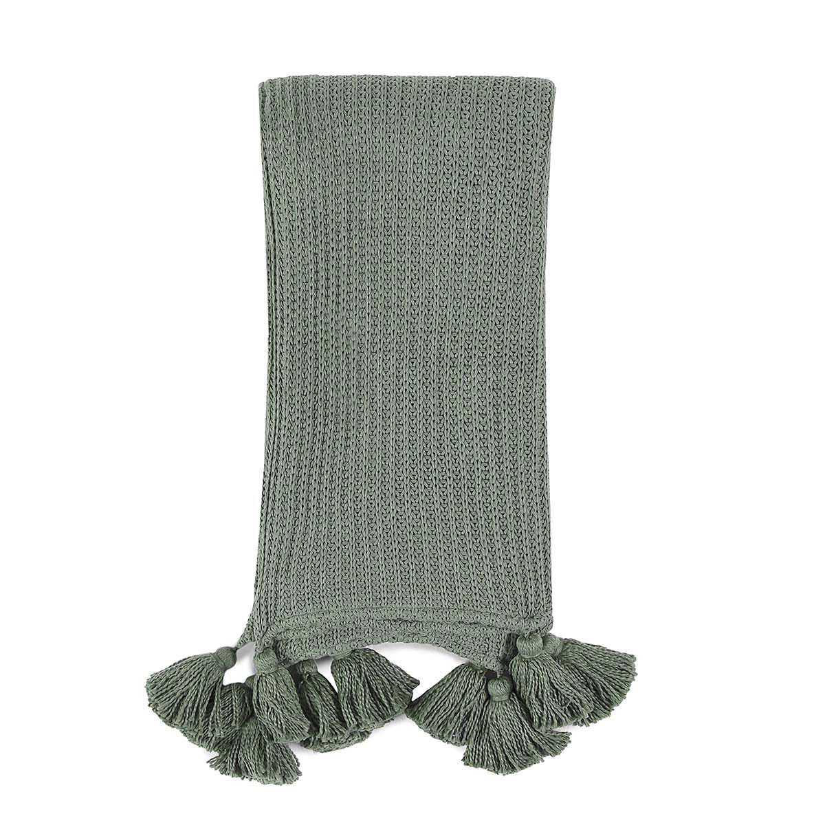 Sage 100% Cotton Blankets & Throw TC Veda 50x70 Throw Collection