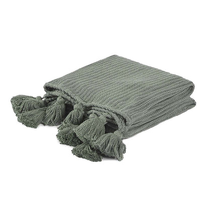 Sage 100% Cotton Blankets & Throw TC Veda 50x70 Throw Collection