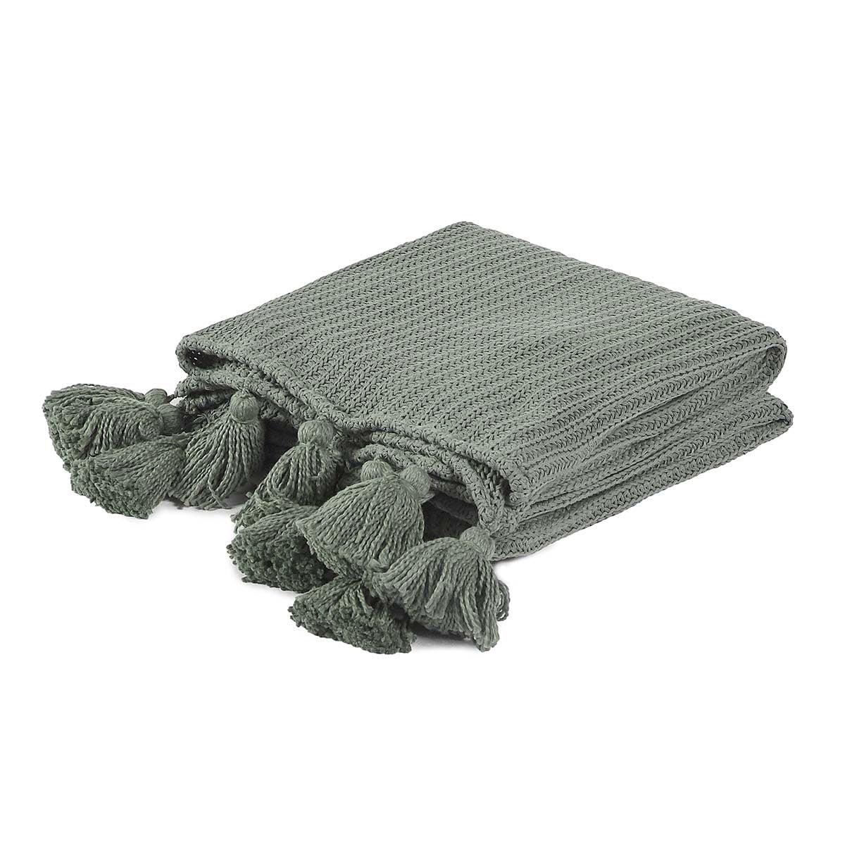 Sage 100% Cotton Blankets & Throw TC Veda 50x70 Throw Collection