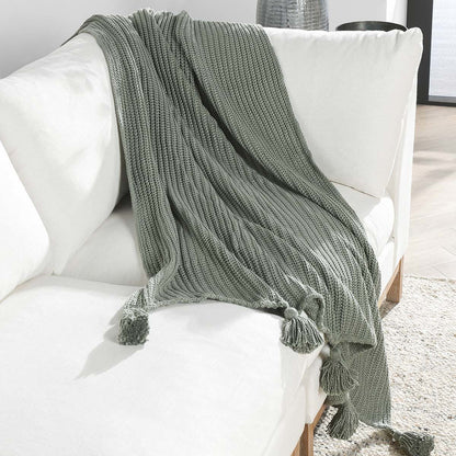 Sage 100% Cotton Blankets & Throw TC Veda 50x70 Throw Collection