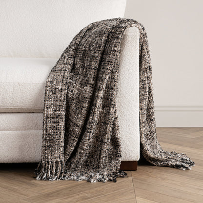 Black/Ivory Blankets & Throw TC Porter 50x70 Throw Collection