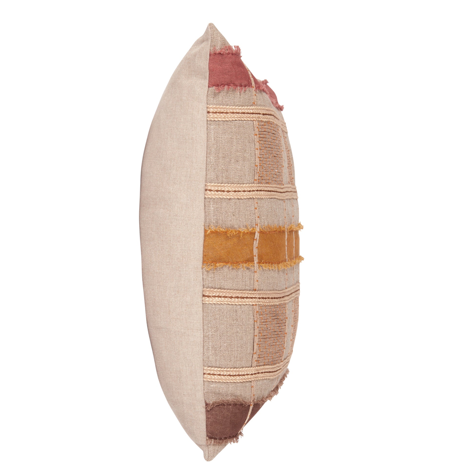 Natural/Clay Multi 100% Belgian Flax Linen Pattern ML Stratton Multiple Sizes Collection
