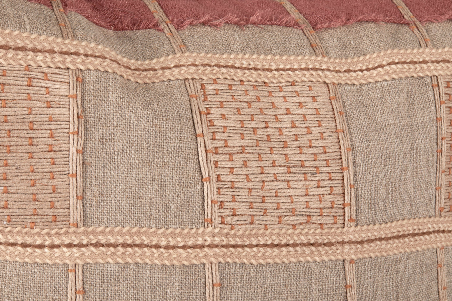 Natural/Clay Multi 100% Belgian Flax Linen Pattern ML Stratton Multiple Sizes Collection