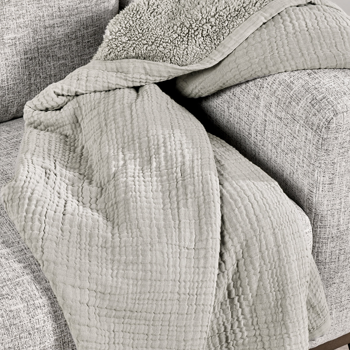 Gray 60% COTTON/40% LINEN Blankets & Throw TC Cardiff 50x70 Throw Collection