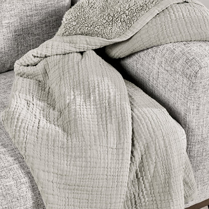 Gray 60% COTTON/40% LINEN Blankets & Throw TC Cardiff 50x70 Throw Collection