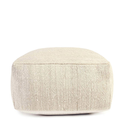 100% Bleach Jute Solid Halter Ivory Pouf Collection