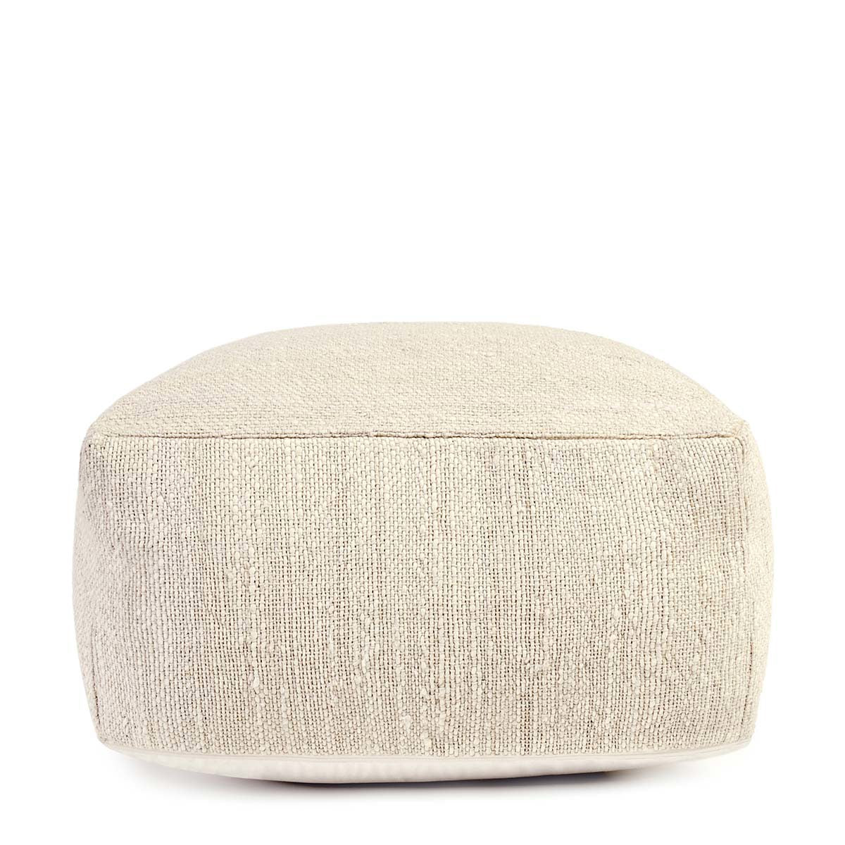 100% Bleach Jute Solid Halter Ivory Pouf Collection