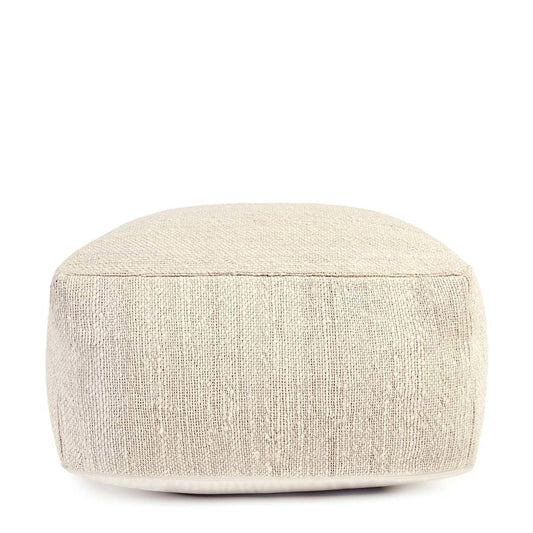 100% Bleach Jute Solid Halter Ivory Pouf Collection