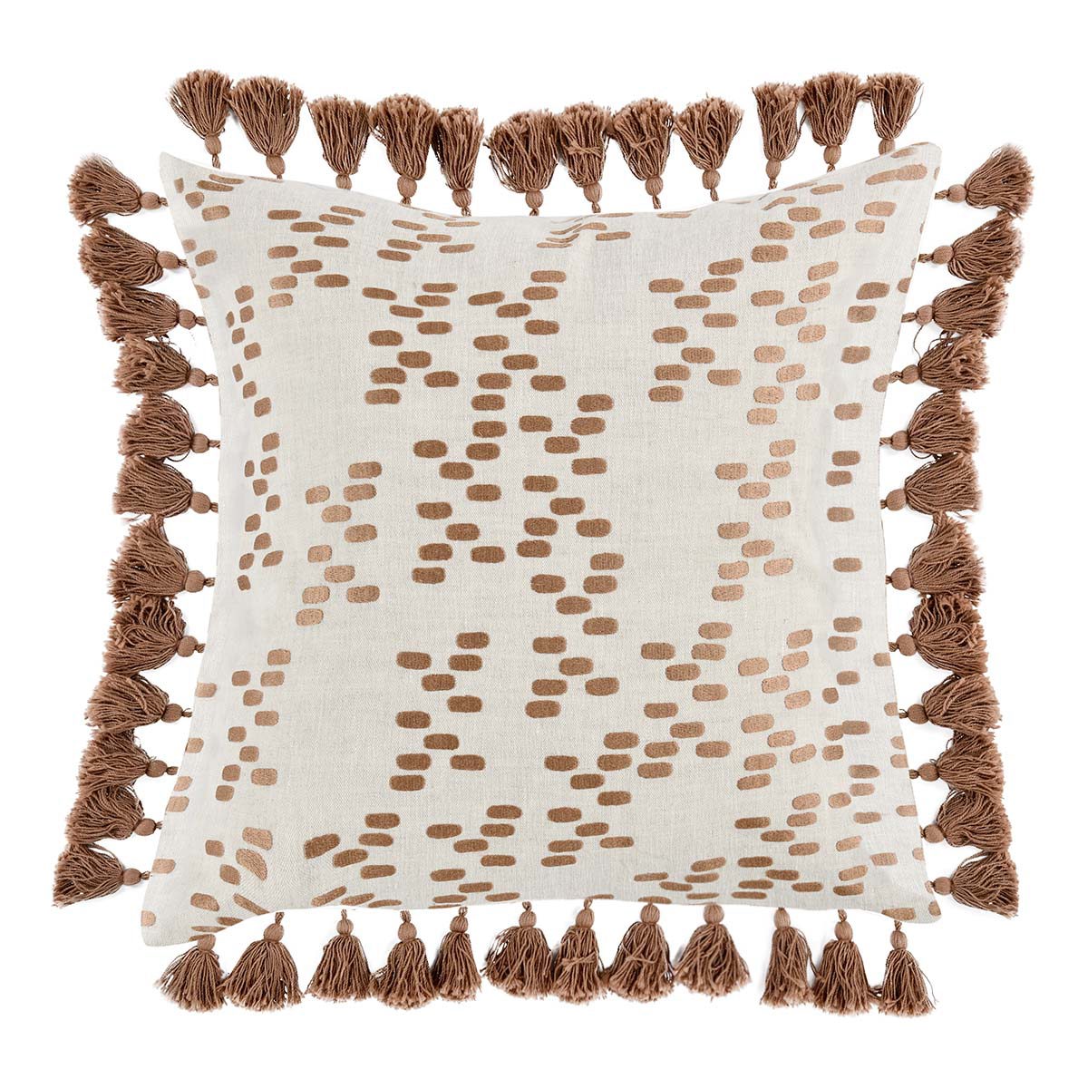 100% Belgian Flax Linen Pattern MP Dane Penny Brown 22x22 Collection