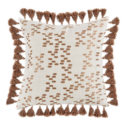 100% Belgian Flax Linen Pattern MP Dane Penny Brown 22x22 Collection