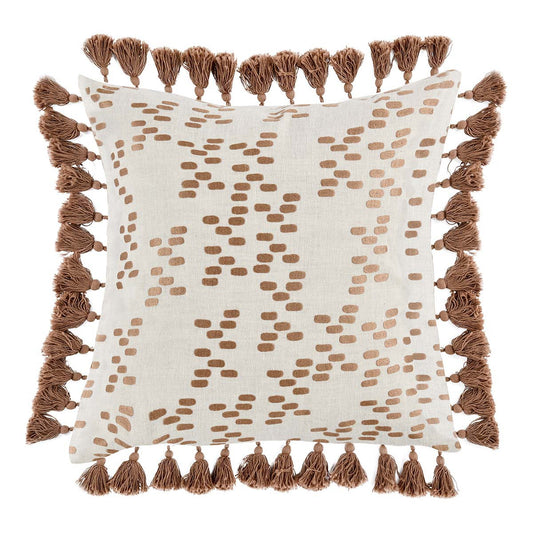 100% Belgian Flax Linen Pattern MP Dane Penny Brown 22x22 Collection