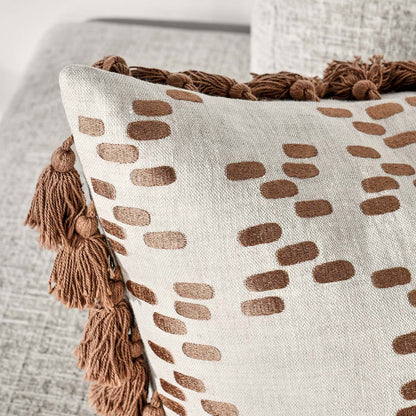 100% Belgian Flax Linen Pattern MP Dane Penny Brown 22x22 Collection