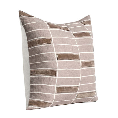 Taupe 100% Belgian Flax Linen Pattern MP Breccia 22x22 Collection