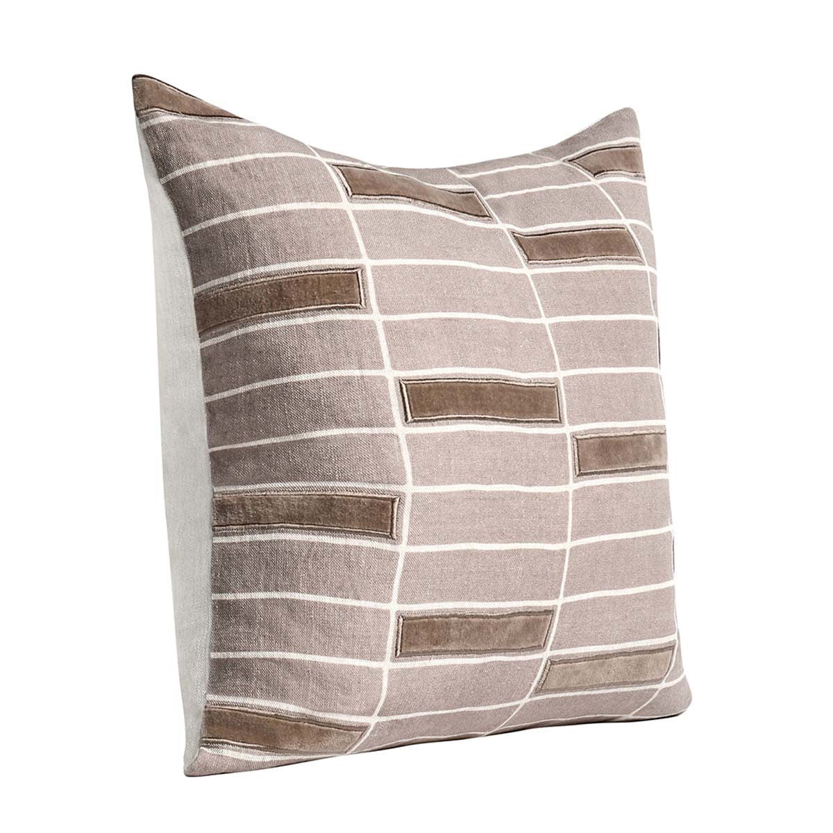 Taupe 100% Belgian Flax Linen Pattern MP Breccia 22x22 Collection
