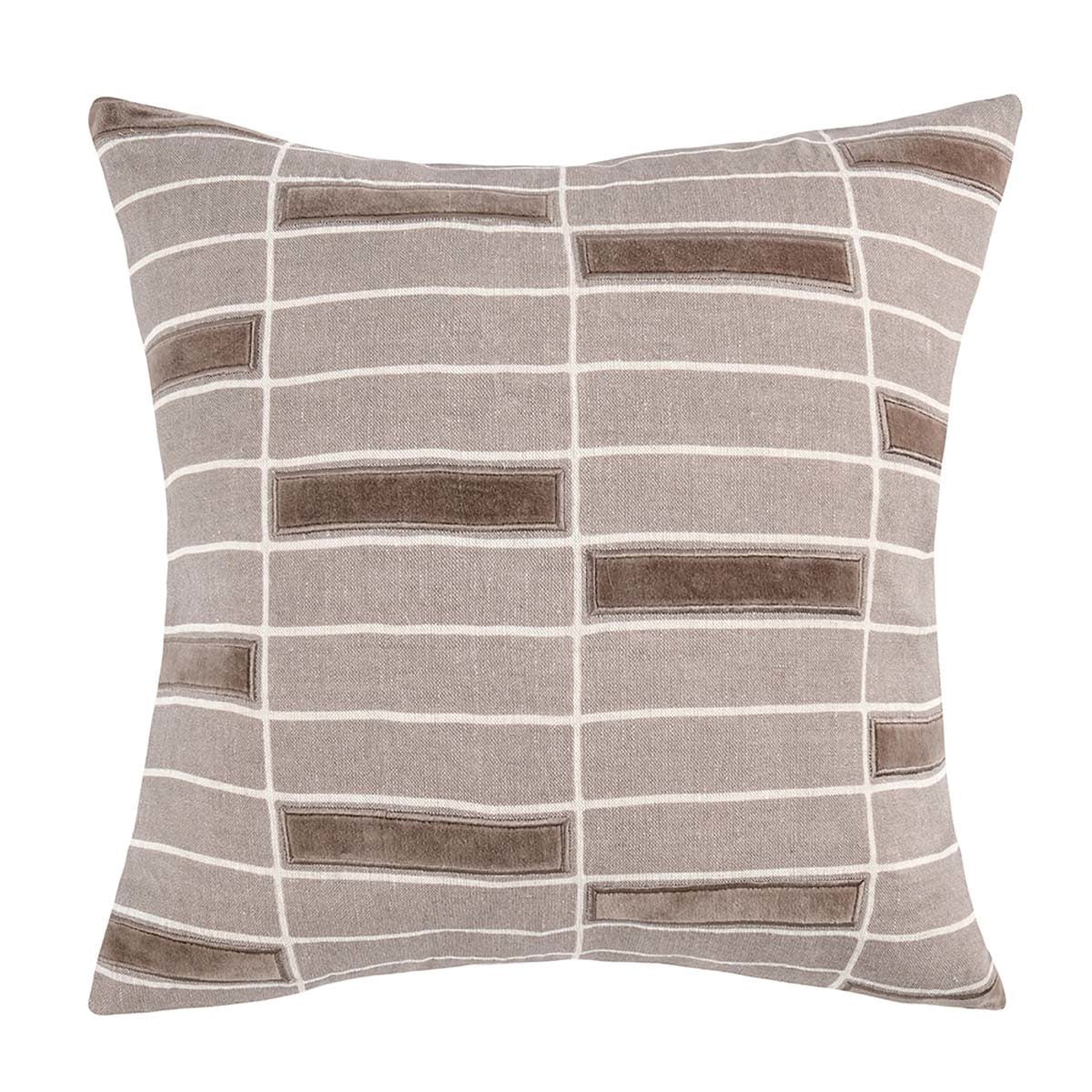 Taupe 100% Belgian Flax Linen Pattern MP Breccia 22x22 Collection