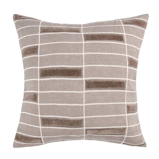 Taupe 100% Belgian Flax Linen Pattern MP Breccia 22x22 Collection