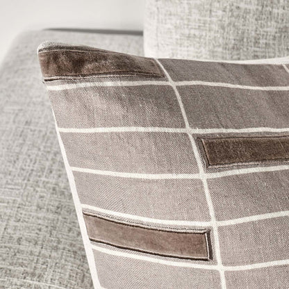 Taupe 100% Belgian Flax Linen Pattern MP Breccia 22x22 Collection